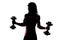 Partial Silhouette of a Fitness Trainer Holding Weights