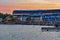 Partial view of Bayside Stadium and Bridge on colorful sunset at Seaworld in International Drive area 1