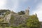 Partial view of the castle of Baiona in Pontevedra, Galicia, Spain