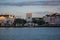 Partial view of colorful charming buildings at Lake Buena Vista 2