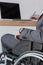 partial view of disabled businessman