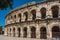 Partial view of the exterior of the Arena of Nimes