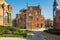 A partial view of the pavilions of the former Sant Pau Hospital Barcelona, Spain, by Catalan architect LluÃ­s DomÃ¨nech i Montaner