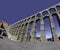 Partial view of Segovia roman aqueduct. in this photo the part known as rise up to the castle