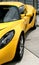 Partial view of yellow exotic sports car