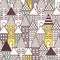 Partially colored outline town seamless pattern.