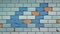 Partially destroyed blue tiles