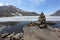 Partially frozen Gosaikunda lake is an alpine freshwater lake in Nepal`s Langtang National Park, located at an elevation of 4,380m