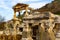 Partially reconstructed ancient fountain Nymphaeum of Trajan in Ephesus, Turkey