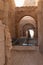 Partially  restored entrance to the ruins of the palace of King Herod - Herodion in the Judean Desert, in Israel