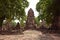 Partially restored ruins of a satellite vihara or monastic hall at Wat Mahathat, Ayutthaya Historical Park