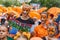 Participants of annual festive Tiger Day. Kids hold tiger drawing with the inscription `Take care of animals.`