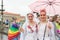 Participants of the annual Prague Pride parade