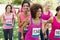 Participants of breast cancer marathon running