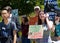 Participants in Youth lead climate strike marching in San Mateo around Central Park