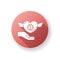 Participation in charity red flat design long shadow glyph icon