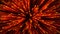 Particle circular explosion. Red strabust with noise in universe. Abstract data flow background for event, party