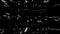 Particles of fragments of space debris in the moonlight. Satellite imagery. 3d. 4K. Isolated black background