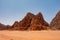 Particular rock aggregate in the Wadi Rum desert