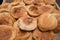 Particular type of bread at a market stall in the historic center of Tripoli, Lebanon