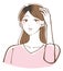 Parting black hair color hair illustration