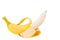 Partly peeled Banana isolated on white background