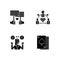 Partner choice black glyph icons set on white space