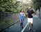 Partner Training Jogging Workout Concept