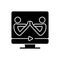 Partner yoga black glyph icon.