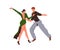 Partners dancing. Sport ballroom dancers couple in movement. Man and woman duet, professional pair in dancesport