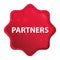 Partners misty rose red starburst sticker button