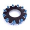 Partnership gear wheel teamwork characters, black cogwheel