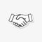 Partnership sticker, Handshake, simple vector icon