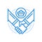 Partnership supply agreement vector line icon. Business cooperation for joint commercial venture.