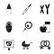 Parturition icons set, simple style