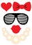 Party accessories set - glasses, necklace, lips