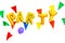 Party balloon colourful flag decoration for new year background
