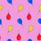 Party balloon seamless pattern, bright contrasting color red blue yellow. Pattern for design