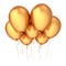 Party balloons 7 seven golden. birthday decoration luxury yellow