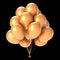 Party balloons bunch golden. birthday decoration yellow