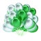 Party balloons bunch white green colorful