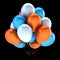 Party balloons colorful white blue orange decoration