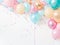 Party balloons and confetti Celebration in Full Swing Vibrant Party Balloons and Confetti for an Epic Festive Gathering White