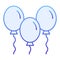 Party balloons flat icon. Balloon blue icons in trendy flat style. Three balloons gradient style design, designed for