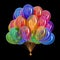 Party balloons glossy multicolor. colorful helium balloon bunch