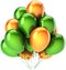 Party balloons green orange