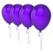 Party balloons purple blue four blank row arranged