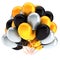 Party balloons yellow white black colorful birthday decoration glossy