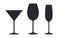 Party beverage glasses symbols vector icons