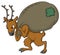 Party Christmas Cartoon, Reindeer Disgruntled